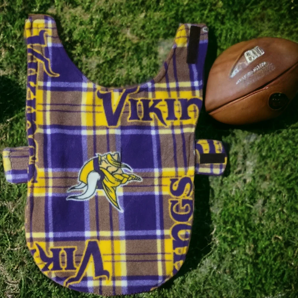 Host Pick 😊 Minnesota Vikings Game Day Pet Dog Fleece Coat Jacket Football NFL